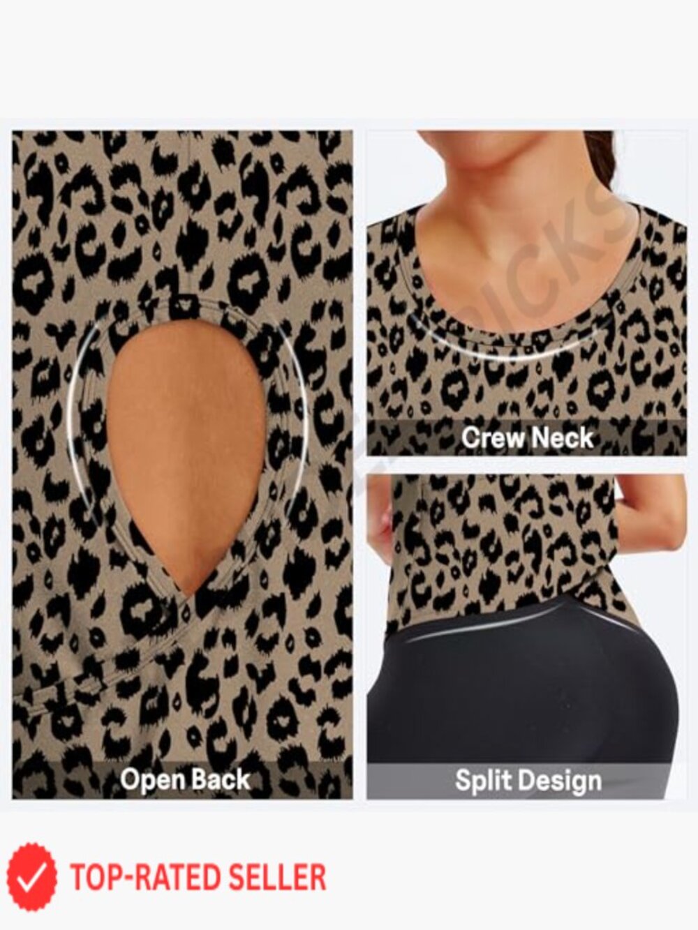 Loose Fit Sleeveless Tank Top for Yoga Running Gym Workout Athletic - Picture 5 of 7